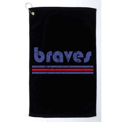 Funny Vintage Braves Retro Three Stripe Weathered Golf Towel