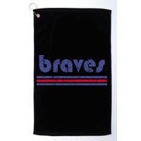 Funny Vintage Braves Retro Three Stripe Weathered Golf Towel