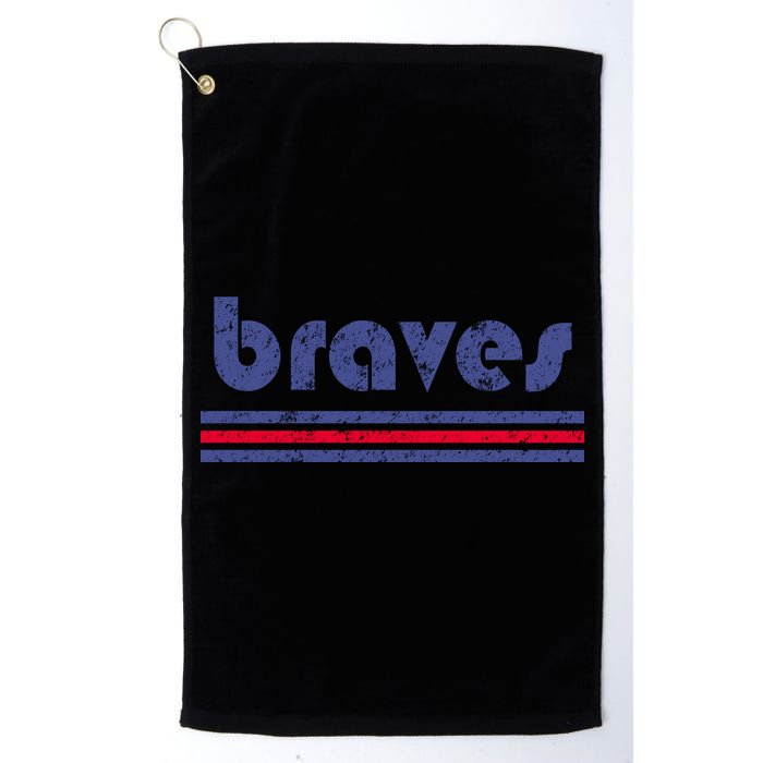 Funny Vintage Braves Retro Three Stripe Weathered Golf Towel