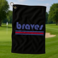 Funny Vintage Braves Retro Three Stripe Weathered Golf Towel