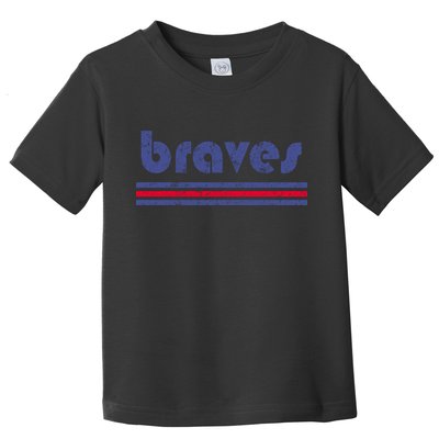 Funny Vintage Braves Retro Three Stripe Weathered Toddler T-Shirt