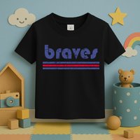 Funny Vintage Braves Retro Three Stripe Weathered Toddler T-Shirt