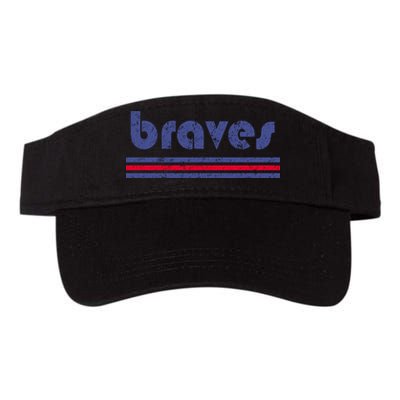 Funny Vintage Braves Retro Three Stripe Weathered Visor