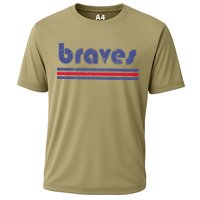 Funny Vintage Braves Retro Three Stripe Weathered Performance Shirt