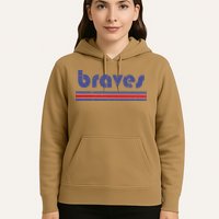 Funny Vintage Braves Retro Three Stripe Weathered Hoodie