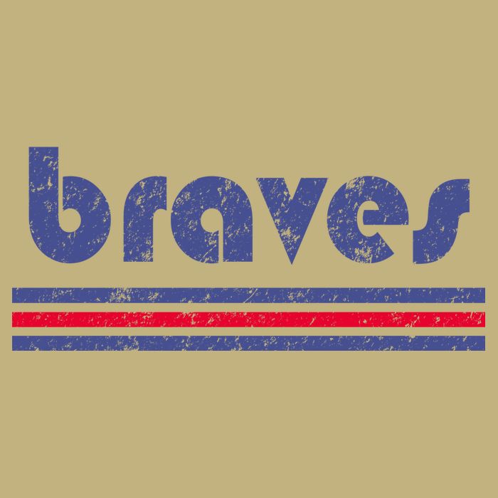 Funny Vintage Braves Retro Three Stripe Weathered T-Shirt