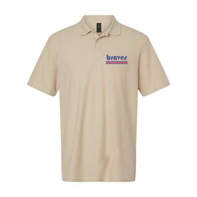 Funny Vintage Braves Retro Three Stripe Weathered Polo