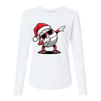 Funny Volleyball Ball Santa Hat Dabbing Xmas Pajamas Womens Cotton Relaxed Long Sleeve T-Shirt