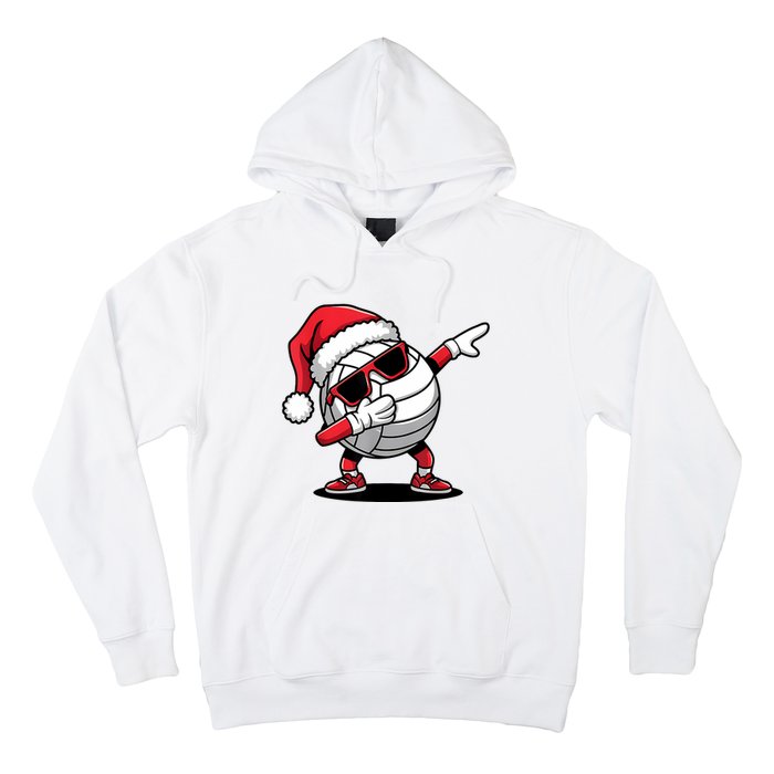 Funny Volleyball Ball Santa Hat Dabbing Xmas Pajamas Hoodie