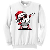 Funny Volleyball Ball Santa Hat Dabbing Xmas Pajamas Sweatshirt