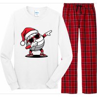 Funny Volleyball Ball Santa Hat Dabbing Xmas Pajamas Long Sleeve Pajama Set