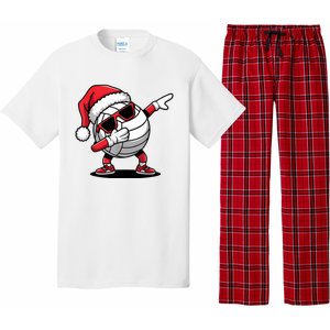 Funny Volleyball Ball Santa Hat Dabbing Xmas Pajamas Pajama Set