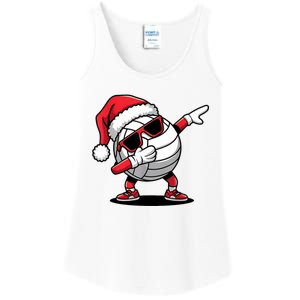 Funny Volleyball Ball Santa Hat Dabbing Xmas Pajamas Ladies Essential Tank