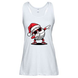 Funny Volleyball Ball Santa Hat Dabbing Xmas Pajamas Ladies Essential Flowy Tank