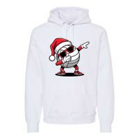 Funny Volleyball Ball Santa Hat Dabbing Xmas Pajamas Premium Hoodie