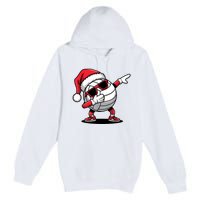 Funny Volleyball Ball Santa Hat Dabbing Xmas Pajamas Premium Pullover Hoodie