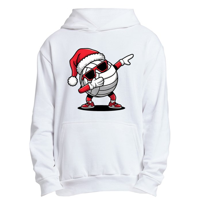 Funny Volleyball Ball Santa Hat Dabbing Xmas Pajamas Urban Pullover Hoodie