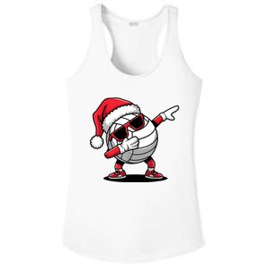 Funny Volleyball Ball Santa Hat Dabbing Xmas Pajamas Ladies PosiCharge Competitor Racerback Tank