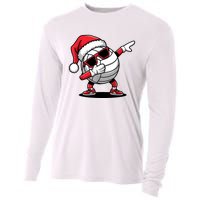 Funny Volleyball Ball Santa Hat Dabbing Xmas Pajamas Cooling Performance Long Sleeve Crew