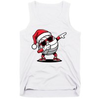 Funny Volleyball Ball Santa Hat Dabbing Xmas Pajamas Tank Top