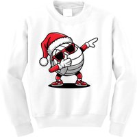 Funny Volleyball Ball Santa Hat Dabbing Xmas Pajamas Kids Sweatshirt