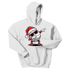 Funny Volleyball Ball Santa Hat Dabbing Xmas Pajamas Kids Hoodie