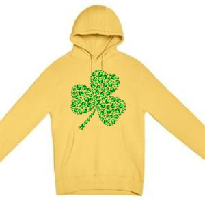 Funny Volleyball Ball Shamrock Clover St Patrick's Day Gift Premium Pullover Hoodie