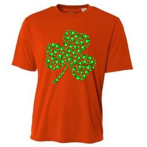 Funny Volleyball Ball Shamrock Clover St Patrick's Day Gift Cooling Performance Crew T-Shirt