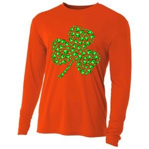 Funny Volleyball Ball Shamrock Clover St Patrick's Day Gift Cooling Performance Long Sleeve Crew