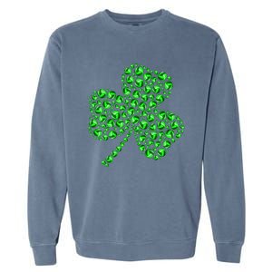 Funny Volleyball Ball Shamrock Clover St Patrick's Day Gift Garment-Dyed Sweatshirt