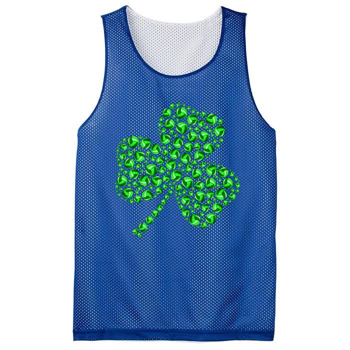 Funny Volleyball Ball Shamrock Clover St Patrick's Day Gift Mesh Reversible Basketball Jersey Tank