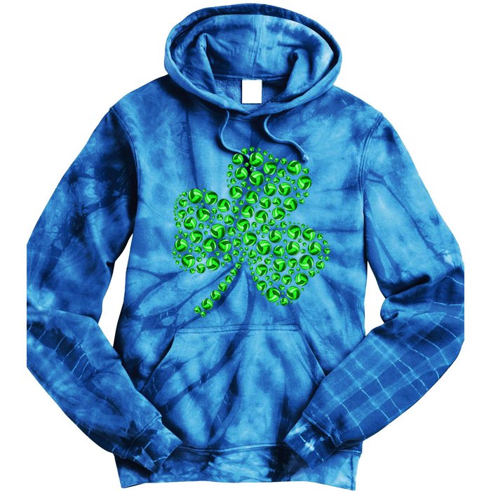 Funny Volleyball Ball Shamrock Clover St Patrick's Day Gift Tie Dye Hoodie