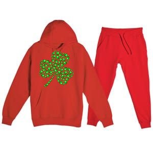 Funny Volleyball Ball Shamrock Clover St Patrick's Day Gift Premium Hooded Sweatsuit Set