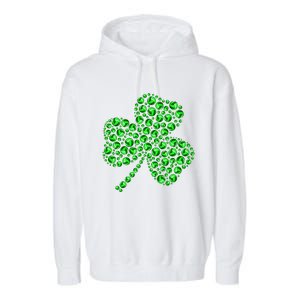 Funny Volleyball Ball Shamrock Clover St Patrick's Day Gift Garment-Dyed Fleece Hoodie