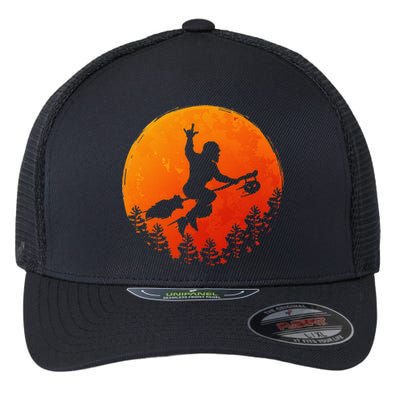 Funny Vintage Bigfoot Pumpkin Halloween Trick Or Treat Gift Flexfit Unipanel Trucker Cap