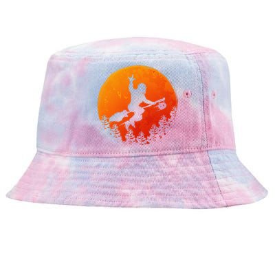 Funny Vintage Bigfoot Pumpkin Halloween Trick Or Treat Gift Tie-Dyed Bucket Hat