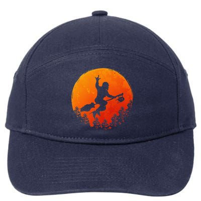 Funny Vintage Bigfoot Pumpkin Halloween Trick Or Treat Gift 7-Panel Snapback Hat