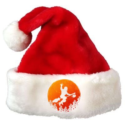 Funny Vintage Bigfoot Pumpkin Halloween Trick Or Treat Gift Premium Christmas Santa Hat