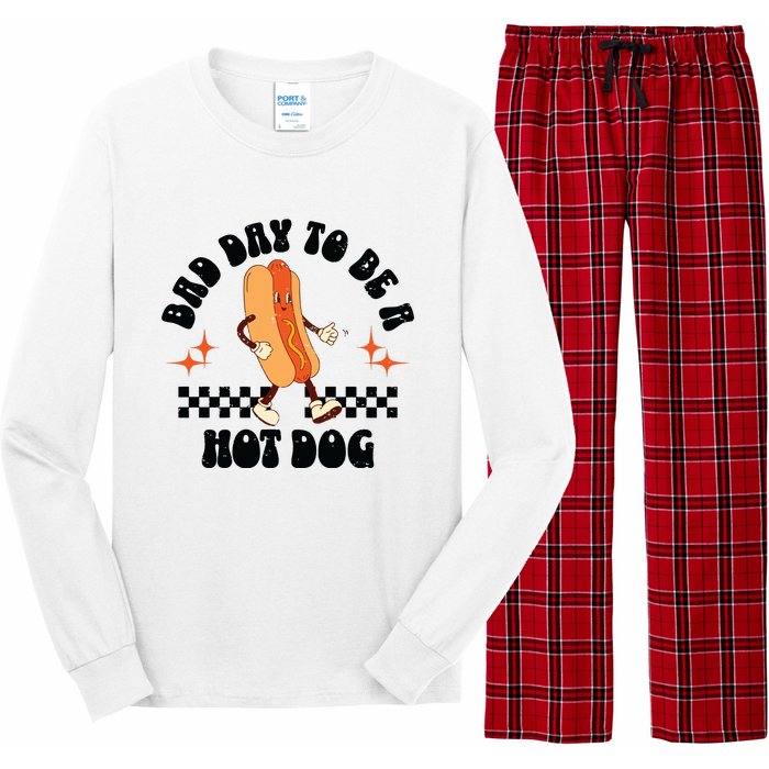 Funny Vintage Bad Day To Be A Hotdog Long Sleeve Pajama Set