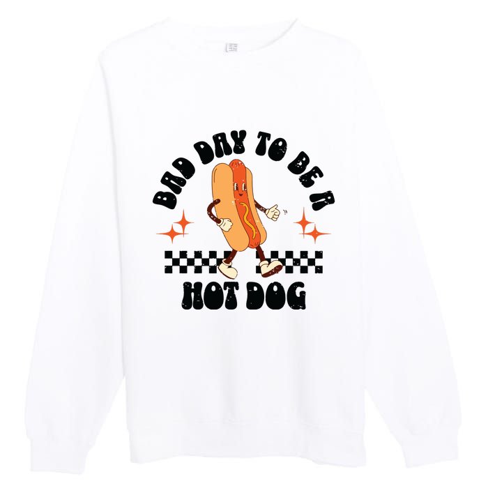 Funny Vintage Bad Day To Be A Hotdog Premium Crewneck Sweatshirt