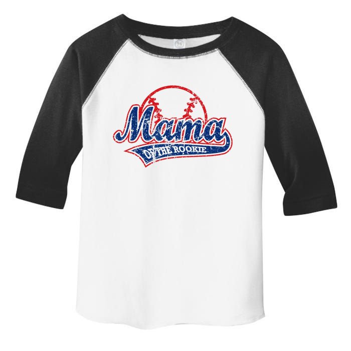 Funny Vintage Baseball Mama Of The Rookie Toddler Fine Jersey T-Shirt