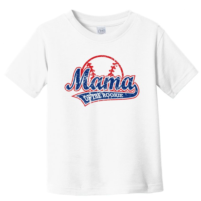 Funny Vintage Baseball Mama Of The Rookie Toddler T-Shirt