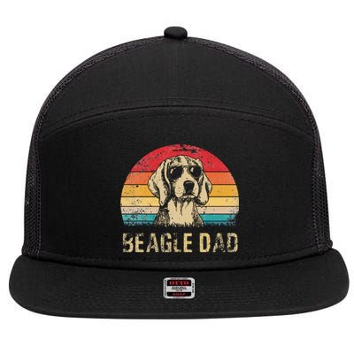 Funny Vintage Beagle Dad Funny Beagle Dog Dad Fathers Day 7 Panel Mesh Trucker Snapback Hat