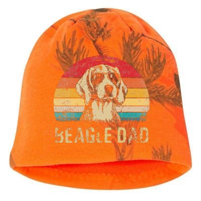 Funny Vintage Beagle Dad Funny Beagle Dog Dad Fathers Day Kati - Camo Knit Beanie