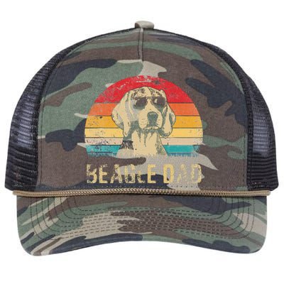 Funny Vintage Beagle Dad Funny Beagle Dog Dad Fathers Day Retro Rope Trucker Hat Cap