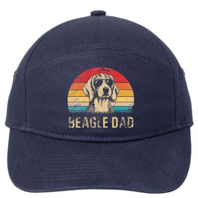 Funny Vintage Beagle Dad Funny Beagle Dog Dad Fathers Day 7-Panel Snapback Hat