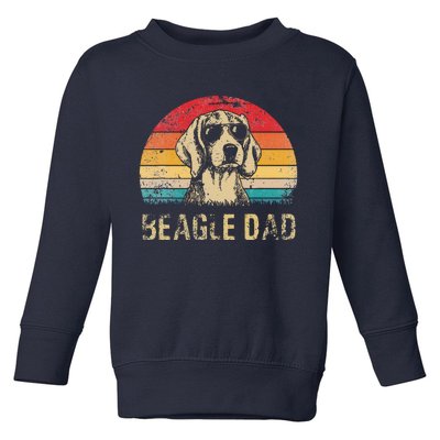 Funny Vintage Beagle Dad Funny Beagle Dog Dad Fathers Day Toddler Sweatshirt