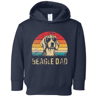 Funny Vintage Beagle Dad Funny Beagle Dog Dad Fathers Day Toddler Hoodie