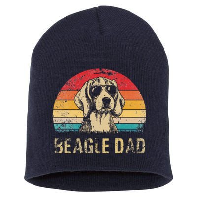 Funny Vintage Beagle Dad Funny Beagle Dog Dad Fathers Day Short Acrylic Beanie