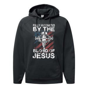 Fully Vaccinated By The Blood Of Jesus Faith Christian Performance Fleece Hoodie